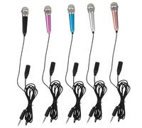 JEWEDECO 5pcs Portable Mini Microphones for Singing Premium Metal Vocal Mics Compatible with Mobile Phones and Electronic Devices Sound Capture Compact and Lightweight Design in Multiple