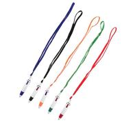 JEWEDECO 5pcs Retractable Ballpoint Pens with Lanyard, Pleasant Writing Experience, Pp Material, Suitable for Outdoor and Home Use, Multi-color Ink for Teachers and Friends
