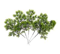 JEWEDECO 5pcs Simulated Pine Branches Vivid Green Leaves Plastic Material Pine Needle Decor for DIY Project Accessory and Christmas Wreaths High Simulation Effect