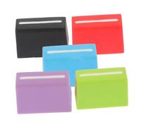 JEWEDECO 5pcs Straight Slide Fader Knobs Set for Sound Console Dj Controller, 4mm Inner Hole Replacement Caps in Black, Red, Purple, Blue, Green-white for Electronic Music Mixer Accessories