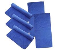 JEWEDECO 5pcs Washable Microfiber Guinea Pig Blanket Soft Cage Liners for Small Pets Reusable Pet Bedding Pad Absorbent and Blue