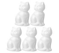 JEWEDECO 5pcs White Foam Cat Model for DIY Painting, Blank Craft Foam Embryos Creative Stimulation and Educational Value, for Family Bonding Activities and Party Ornaments