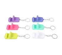 JEWEDECO 6 Pcs Mini Phone Holder Phone Stand Keychain Silicone Compact Design Easy to Store Convenient to Carry 2.40x1.18x0.90in Lightweight Assorted Color for Tabletop Use Random Color