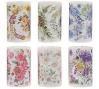 JEWEDECO 6 Rolls Floral Washi Tape Set 2m Each Thin Decorative Craft Tape for Scrapbook Journal Wrapping and DIY Projects Mixed Flower Patterns Random Style