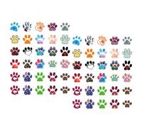 JEWEDECO 60pcs Self-Adhesive Paw Stickers PVC Material Delicate Lifelike Assorted Color Paw-Shaped Decals Decoration for Scrapbooks and Handbook Stickers