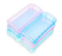 JEWEDECO 6pcs Art Organizers and Storage Small Pencil Box Multiple Colors Plastic Pencil Case