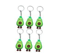 JEWEDECO 6pcs Avocado Keychain Key Ring Cute Charms Creative Hanging Pendant for Backpack Bag Decoration