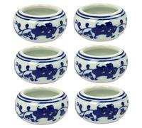JEWEDECO 6Pcs Ceramic Calligraphy Ink Dish Small Ink Bowls for Painting and Writing Lightweight Water Plates for Study Stationery and Traditional Chinese Brush Art Supplies