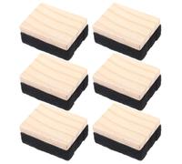 JEWEDECO 6pcs Chalkboard Erasers Bulk with Wood Handle and Felt Cleaning Surface, Lightweight Chalk Erasers for Office and School Use, for Classroom and Office Buildings