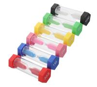JEWEDECO 6pcs Colorful Plastic Sand Timer Set for 30s 1min 2min 3min 5min 10min Hourglass Timers for Classroom Study, Games, and Kitchen Time Management