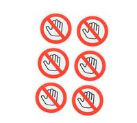 JEWEDECO 6pcs Do Not Touch Safety Labels Adhesive Warning Stickers for Hazardous Areas Bright Vinyl Caution Tags Easy Peel Stick for Office Store Shop Use Promote Safety Awareness