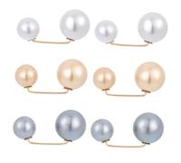 JEWEDECO 6pcs Dressmaking Pins Faux Pearl Brooch Women Safety Pins Fashion Shawl Collar Button Mixed Style