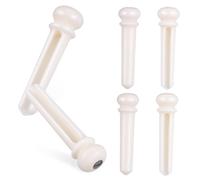 JEWEDECO 6pcs Guitar Pegs Acoustic Guitar Bridge Pins Ox Bone Parts for Tuning and Resonance