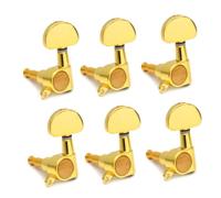 JEWEDECO 6pcs Large Handle Guitar Tuning Pegs Replacement Circular Heads for Electric Wooden Guitars