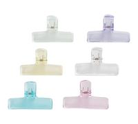 JEWEDECO 6pcs Plastic Document Organizer Clips Multi-Function Binder Paper Clamps for Office and School Use, for Graduation Season and Back to School Party, for Organizing Diaries, Papers,