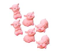 JEWEDECO 6Pcs Resin Piggy Ornaments Portable Naughty Pig Car Dashboard Decor Indoor Figurines Cute Cartoon Style DIY Craft Accessories for Home Office