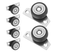 JEWEDECO 6pcs Side Mount Caster Wheels Silent Non Swivel Furniture Rollers for Cabinets Drawers Wardrobes Fit Movement