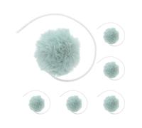 JEWEDECO 6pcs Soft Plush Hanging Cat Balls with Bells for Indoor Cats Kitten Interactive Play Replacement Light Green