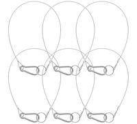 JEWEDECO 6Pcs Stainless Steel Tether Cable Safety Lanyard Wire for Outdoor Use Versatile Ropes for Shade Dog Run Cables and More