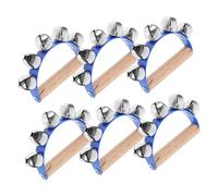 JEWEDECO 6pcs Tambourine Hand Bells Jingle Bells for Adults and Boys and Girls Musical Instrument Toys for Rhythm Practice