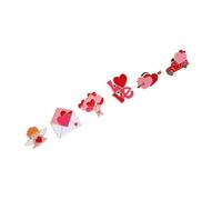 JEWEDECO 6pcs Valentine's Day Cupid Brooch Pin Set, Alloy Heart Love Lapel Pins for Women, Romantic Multi-style Badge for Clothes, Bags, and Hats, Valentine’s Day Themed Accessories