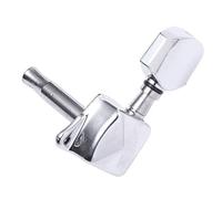 JEWEDECO 6pcs Vintage Style Mini Square Guitar Tuning Pegs for Acoustic and Electric Guitars Semi-closed Machine Silver