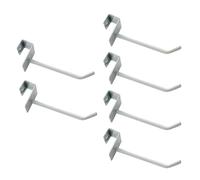 JEWEDECO 6pcs White Iron Commodity Shelf Hooks for Supermarket Shelf Display, Sturdy Tube Hooks Not Easy to Rust or Fade, for Organising Goods and Merchandise
