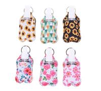JEWEDECO 6sets Travel Empty Bottle Keychain Bag Portable Refillable Container for Toiletry for Hand Luggage and Daily Use Style