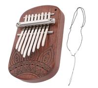 JEWEDECO 8-Tone Wooden Kalimba Mini Thumb Piano, Portable Musical Instrument for Adults, Beginner Finger Piano with Melodious Melody for Outdoor Play