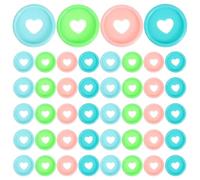 JEWEDECO 80pcs Binding Discs Plastic Pp Heart Mushroom Hole Loose-Leaf Binding Discs Strong Hold for Notebook Planner, Journal and Scrapbook for Painters and Artists