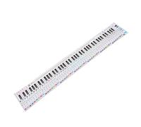 JEWEDECO 88-key Piano Keyboard Practice Chart for Beginners with Fingering Guide Portable Roll-up Piano Staff Numbered Notation Comparison Paper for Learning and Practice