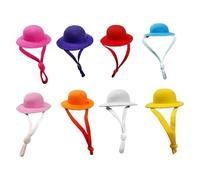 JEWEDECO 8Pcs Adjustable Colorful Pet Chicken Hats for Birds Parrots Ducks Poultry Accessories Multi-Color Plush Parrot and Snake Hat Set for Small to Medium Birds
