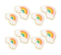 JEWEDECO 8pcs Adorable Chenille Embroidered Patches for Clothes and Shoes, Creative Rainbow Appliques to Cover Broken Holes and Decorate Clothes, for DIY Works