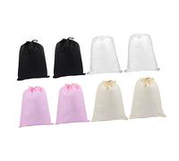 JEWEDECO 8pcs Drawstring Shoe Bag Storage Bags Vacuum Storage for Clothes Non-Woven Travel Shoe