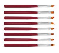 JEWEDECO 8pcs Nail Art Brush Pen Set for Manicure DIY with Fine Dotting and Painting Tips Red Handle for Gel Polish French Tips Floral and Pattern Designs Suitable for Home and Professional