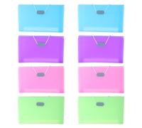 JEWEDECO 8pcs Portable Mini Accordion File Organizer with 13 Pockets, Pp Material, Multi-Layer Structure, Protects Paperwork from Bending, Stylish and Professional for Office and Bag Use