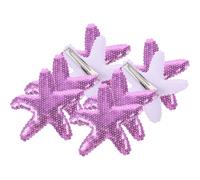 JEWEDECO 8pcs Purple Star Sea Star Hair Barrettes and Teens, Artificial Leather Clips with Strong Hold and Creative Styling Options, Beach or Party Hair Accessories