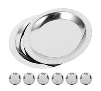 JEWEDECO 8pcs Stainless Steel Wine Coaster Set with Heat Insulation and Multi-function Features, Simple and Generous Design, for Family Living Rooms and Coffee Shops