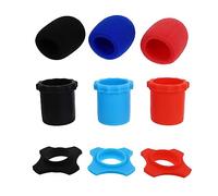 JEWEDECO 9pcs Microphone Protection Kit Mic Protective Tools for Ktv Recording Mic Protectors and Microphone Shockproof Rings in Black Red and Usage Scenarios Like Vocal Performances