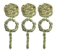 JEWEDECO 9pcs Natural Grass Pet Chewing for Chinchilla and Hamster, Safe Small Pet Teeth Grinding Playthings, Promotes Fun and Exercise, Small Animal