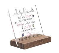 JEWEDECO Acrylic Office Table Motivational Sign with Stand Inspirational Desk Plaque for Work Desk Decor Lightweight Home Office Decoration for Encouragement and Hope