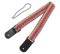 JEWEDECO Adjustable Cotton and Leather Ukulele Strap with Chic Belt Weave Design, Comfortable and Skin-friendly Ukulele Accessory for Electric and Acoustic Guitars