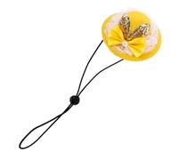 JEWEDECO Adjustable Easter Pet Hat with Yellow Bunny Ears and Bowknot, Household Puppy and Kitten Party Headwear for Dogs and Cats