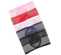 JEWEDECO Adjustable Elastic Hairbands for Women 5pcs Skin-friendly Reusable Cloth and Polyester Headbands Simple Decorative Design for Make and Yoga