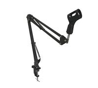 JEWEDECO Adjustable Microphone Bracket Desktop Suspension Mic Table Bracket Metal Double-Braced Arms Folding Boom Arm 1500G Load Bearing for Studios Broadcasting