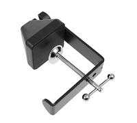 JEWEDECO Adjustable Microphone Stand Clamp Sturdy Mount Holder for Tabletop Microphone Bracket Base Black Recording Mic Support