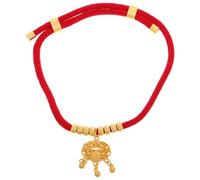 JEWEDECO Adjustable Red Pet Collar for Cats and Small Dogs with Handmade Nylon Rope and Zinc Alloy Longevity Lock, Fade Resistant and Meticulous Craftsmanship, for Festive Occasions