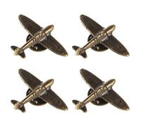 JEWEDECO Airplane Brooch Lapel Pins Vintage Elegant Design with Secure Pin 4pcs Alloy Material Versatile Use for Women for Business Meeting and Casual Gathering