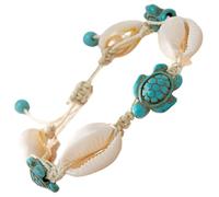 JEWEDECO Anklet Bracelet for Beach Vacations and Casual Outfits Boho Shell Featuring Turtle Shape, Adjustable Design, Sturdy to Withstand Sand and Sea Water for Women