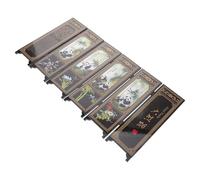 JEWEDECO Antique Lacquerware 6 Panel Wooden Folding Screen with Versatile Design for Living Rooms and Home Decor, Unique Handmade Art Piece Inspired by Feng Shui and Cultural Fusion